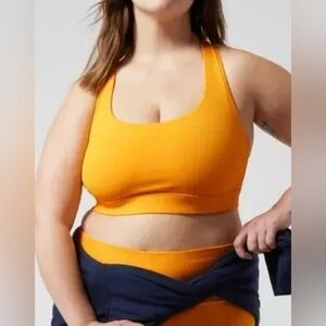 Athleta Ultimate Removable Pads D-DD Cups Stretch Yellow NWT Sports Bra 2X Plus